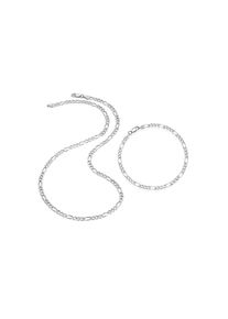 Firetti, Damen, Schmuckset &raquo;Multipack Schmuck Geschenk Silber 925 Halskette Armkette Figarokette&laquo; (Set, 2 Stk. tlg.), silberfarben, silberfarben, 
