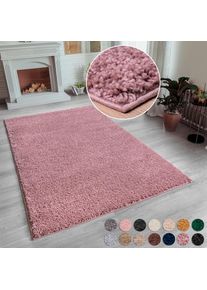 my home, Hochflor-Teppich &raquo;Shaggy 30&laquo; rechteckig 30 mm H&ouml;he Teppich, Uni Farben, besonders weich und kuschelig, Kundenliebling, mahagoni, Kunstfaser, 