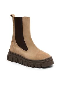 bisgaard , Kinder,Jugendliche , Chelseaboots »nilla lamb« Chunkyboot, Winterstiefel, Schlupfstiefel mit markantem Stretcheinsatz , sand , 34 , 34 ,...