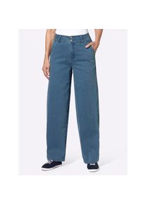 Classic Basics , Damen , Bequeme Jeans 1 Stk. tlg. , blue-bleached , Normalgrößen , 42 -Normalgrößen , 42 , modisch weite Schnittführung
