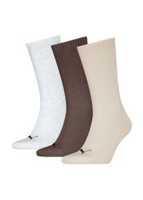 Puma , Damen,Jugendliche , Socken »CUSHIONED NEXT CREW 3P« 3 Paar, 3 Stk. tlg. mit Zonenpolsterung für zusätzlichen Komfort , Alpine Snow / Brown ,...