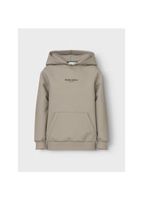 name it, Herren, Kapuzensweatshirt &raquo;NKMBRODY LS NREG SWEAT WH BRU NOOS&laquo;, mit kleinem Logoprint, Pure Cashmere, 122 (128), Pure Cashmere, Sweater von 