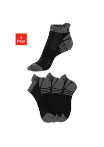 Bench. , Sneakersocken Packung, 3 Stk. tlg. mit Mittelfußgummi und Pikeestruktur , 3x schwarz , 43-46 , 43-46 , Temperaturausgleichend Dank...