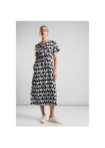 Street One , Midikleid Ohne Taschen mit Allover-Druck , Black , N-Gr , 46 -N-Gr , 46 , Sommerkleid mit Kurzarm von Street One