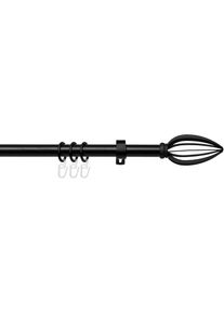 Liedeco , Gardinenstange »Lan Cast« Ø 20 mm 1 läufig-läufig Fixmaß , schwarz , B/L: 160 cm Ø 20 mm