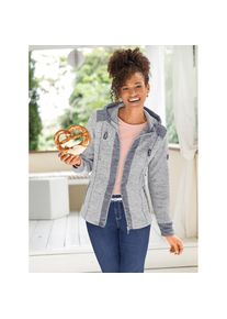 Casual Looks , Damen , Shirtjacke »Shirtjacke« 1 Stk. tlg. , taubenblau-weiß-meliert , 36 , 36 , hochwertige Struktur-Ware