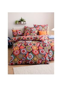 wäschepur wäschepur , Bettwäsche 2 Stk. tlg. , schwarz-rot-bedruckt , 100% Baumwolle , B/L: 135 cm x 200 cm