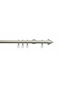 Liedeco, Gardinenstange &raquo;Kegel&laquo; &Oslash; 20 mm 1 l&auml;ufig-l&auml;ufig Fixma&szlig;, mattsilberfarben, Metall, B/L: 160 cm &Oslash; 20 mm, mattsilberfarben
