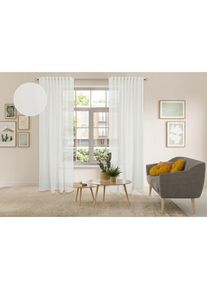 my home, Gardine &raquo;Mazi&laquo; Multifunktionsband 1 Stk. tlg. 1 Schal, mit eingewebten L&auml;ngsstreifen, wei&szlig;, Polyester, 175 cm, wei&szlig;