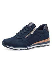 Marco Tozzi, Damen, Keilsneaker , Freizeitschuh, Halbschuh, Schn&uuml;rschuh in veganer Verarbeitung, navy, 40, navy, Mit Au&szlig;enrei&szlig;verschluss und 