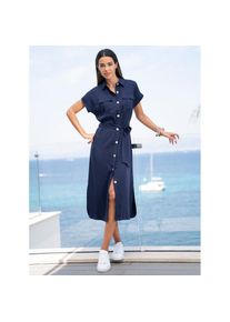 Heine , Damen , Hemdblusenkleid »Hemdblusenkleid« Brusttasche , marine , Normalgrößen , 36 -Normalgrößen , 36 , reines Lyocell