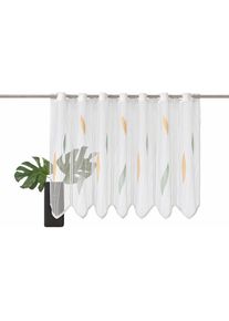 Vhg , Scheibengardine »Mathilda« Stangendurchzug 1 Stk. tlg. , grün/weiß/apricot , Obermaterial: 100% Polyester , 35 cm