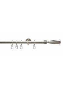 Liedeco , Gardinenstange »Bergamo« Ø 16 mm 1 läufig-läufig Fixmaß , edelstahlfarben , B/L: 160 cm Ø 16 mm