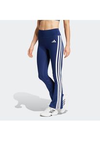 adidas Performance, Damen, Trainingstights &raquo;OPT ESS 3S FLAR&laquo;, Dark Blue / White, N-Gr, M -N-Gr, Dark Blue / White, Diese Leggings mit hohem Bund 