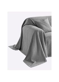 Pereira da Chuna , Tagesdecke , grau , 100% Baumwolle , B/L: 270 cm x 160 cm