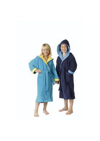 Egeria , Kinderbademantel »Calypso« 1 Stk. tlg., mit Kapuze, Doubleface Optik, 100 % Baumwolle , türkis , Obermaterial: 100% Baumwolle , 152/158...
