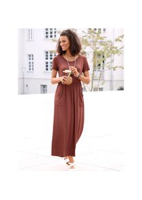 Casual Looks , Damen , Jerseykleid »Jersey-Kleid« aufgesetzte Taschen , rotbraun , Normalgrößen , 42 -Normalgrößen , 42 , Viskose-Qualität