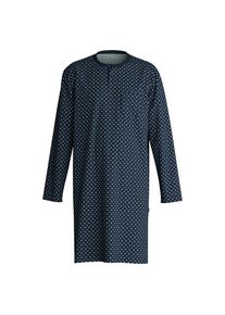 Calida, Herren, Nachthemd &raquo;Relax Streamline&laquo; Brusttasche seitliche Schlitze, Interlock-Qualit&auml;t, Langarm, Knopfleiste, saphir blue, N-Gr, XL (56) -N-