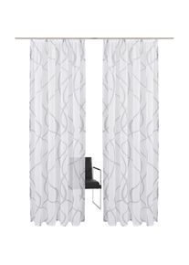 my home , Gardine »Bene« Kräuselband 1 Stk. tlg. Transparent, gemustert, glatt, verschiedene Größen , grau , Obermaterial: 100% Polyester , 175 cm