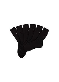 Tommy Hilfiger, Damen, Socken &raquo;TH MEN SOCK 6P ECOM&laquo; Packung, 6 Paar, 6 Paar tlg. Gek&auml;mmte Baumwolle, atmungsaktiv, druckfreier Bund, 6x schwarz, 39-42