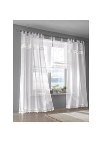 HEINE HOME , Gardine Schlaufen 1 Stk. tlg. , weiß , 100% Polyester , 145 cm