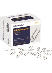 Soennecken, B&uuml;roklammer, B&uuml;roklammer Ausf&uuml;hrung der Form: spitze Form L&auml;nge: 32 mm (1000 x)