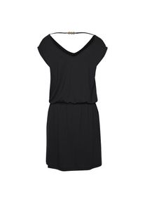 Lascana, Damen, Jerseykleid Ohne Taschen mit Zierband am R&uuml;cken, kurzes Sommerkleid, Strandkleid, Basic, schwarz, N-Gr, 36 -N-Gr, schwarz, Tiefer V-