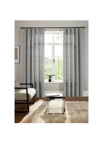 Bruno Banani , Vorhang »Lagan« Kräuselband 2 Stk. tlg. 2-er Set, gewebt, Microfaser, versch. Größen, einfarbig, Bestseller , grau , Obermaterial:...