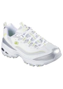 Skechers , Damen , Sneaker »D'LITES-CHROMATIC« , Plateausneaker, Schnürschuh mit Metallic Einsätzen , weiß-silberfarben , 35 , 35 , Coole Chunky...
