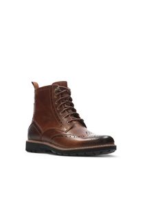 Clarks , Schnürstiefel »Batcombe Lord« Budapester, Brogue, Business Stiefel mit Lyralochung , Dark Tan , 41 , 41 , Obermaterial aus...
