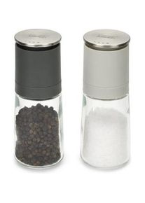Joseph Joseph Klecksfreies Salz- und Pfefferset, Grau, DUO, Pfeffermühle + Salzmühle, Grau