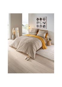 HEINE HOME , Bettwäsche 2 Stk. tlg. , sesam , 100% Baumwolle , B/L: 135 cm x 200 cm