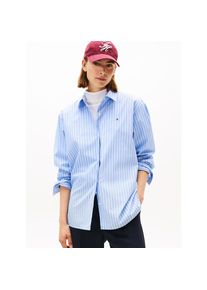 Tommy Hilfiger , Hemdbluse »ESS POPLIN EASY FIT SHIRT« mit abgerundetem Saum , Sile Stp/ Vessel Blue , 44 , 44 , Hemdbluse von Tommy Hilfiger