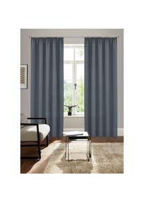 Bruno Banani , Vorhang »Lagan« Kräuselband 2 Stk. tlg. 2-er Set, gewebt, Microfaser, versch. Größen, einfarbig, Bestseller , anthrazit ,...