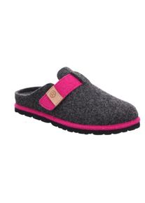 Rohde, Damen, Pantoffel &raquo;MERAN&laquo; Hausschuh, Clog, Schlappen mit Klettriemchen, anthrazit-pink meliert, 42, anthrazit-pink meliert, Pantoffel - 