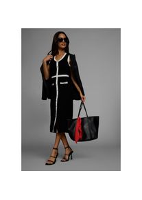 HECHTER PARIS, Damen, Strickkleid Ohne Taschen mit Kontrastdetails, schwarz, N-Gr, 40 -N-Gr, schwarz, Strickkleid f&uuml;r feminine Eleganz