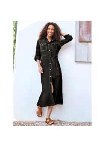 Heine , Damen , Jeanskleid »Jeans-Kleid« Brusttasche , black-denim , Normalgrößen , 38 -Normalgrößen , 38 , reine Baumwolle