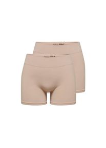 Only, Damen, Hotpants &raquo;ONLVICKY S-LESS MINI SHORTS 2-PACK&laquo;, Rugby Tan Pack:2 X RUGBY TAN, N-Gr, XS (34) -N-Gr, Rugby Tan Pack:2 X RUGBY TAN, 2-er 