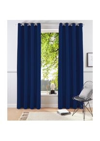 Bruno Banani , Vorhang »Lagan« Ösen 2 Stk. tlg. 2-er Set, gewebt, Microfaser, versch. Größen, einfarbig, Bestseller , dunkelblau , Obermaterial:...
