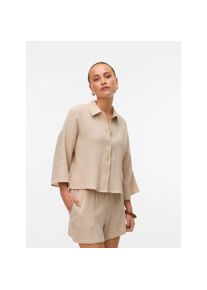 Véro Moda Vero Moda , Damen , Hemdbluse »VMNATALI CROP SHIRT WVN NOOS« , Silver Lining , L , L , Musselin Bluse von Vero Moda