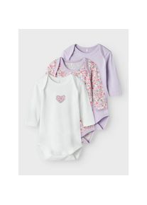 name it , Langarmbody »NBFBODY für Mädchen mit Herzprint und weicher Baumwolle« Packung, 3 Stk. tlg., bedruckt, regular fit, Baumwolle,...