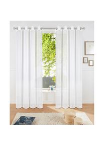 my home , Gardine »Dolly« Ösen 1 Stk. tlg. Transparent, Gewebt, Polyester , white , Obermaterial: 100% Polyester , 225 cm