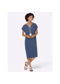 Casual Looks , Damen , Sommerkleid »Kleid« Nahttasche , jeansblau , Normalgrößen , 40 -Normalgrößen , 40 , reine Baumwolle
