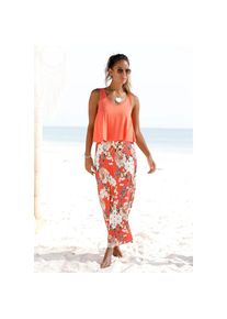 s.Oliver , Maxikleid im Lagen-Look mit Blumenprint, Sommerkleid, Strandkleid , koralle-bedruckt , N-Gr , 34 -N-Gr , 34 , Breite Träger