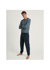 Calida , Schlafanzug »Relax Terry« 2 Stk. tlg., mit klassischem Rundhalsauschnitt , blue satin , L (52/54) , L (52/54) , Herren-Frottee-Schlafanzug...
