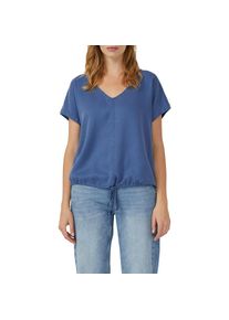 s.Oliver , Kurzarmbluse mit Tunnelzug am Saum , BLUE , 46 , 46 , Bluse von s.Oliver Red Label