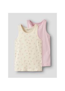 name it , Kinder , Unterhemd »NMFTANK TOP 2P FLOWER NOOS« Packung, 2 Stk. tlg. , Turtledove Pack:w/ Pale Lilac , 2 Stk. , 110 -2 Stk. , 110 ,...
