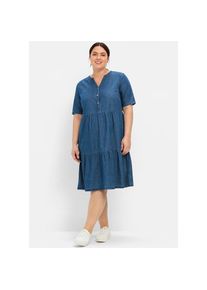 sheego , Damen , Jeanskleid »Jeanskleid« Eingrifftaschen , blue denim , Normalgrößen , 54 -Normalgrößen , 54