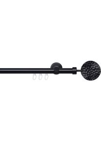 Liedeco , Gardinenstange »Innenlaufgarnitur 20 mm Blues Jimi« Ø 2 mm 1 läufig-läufig Fixmaß Gardinenstange Komplett , schwarz , B/L: 200 cm Ø 2 mm