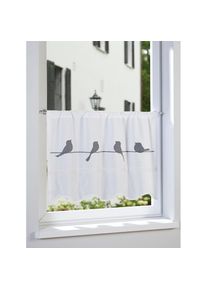 HEINE HOME , Querbehang Stangendurchzug 1 Stk. tlg. , weiß-grau , 100% Baumwolle , 60 cm